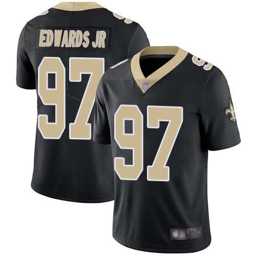 Men New Orleans Saints Limited Black Mario Edwards Jr Home Jersey NFL Football #97 Vapor Untouchable Jersey